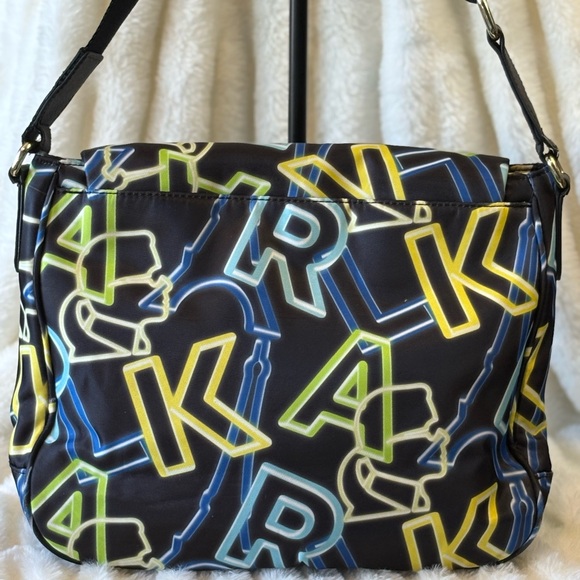 Karl Lagerfeld Black with Neon Accents Crossbody Bag - Picture 5 of 13